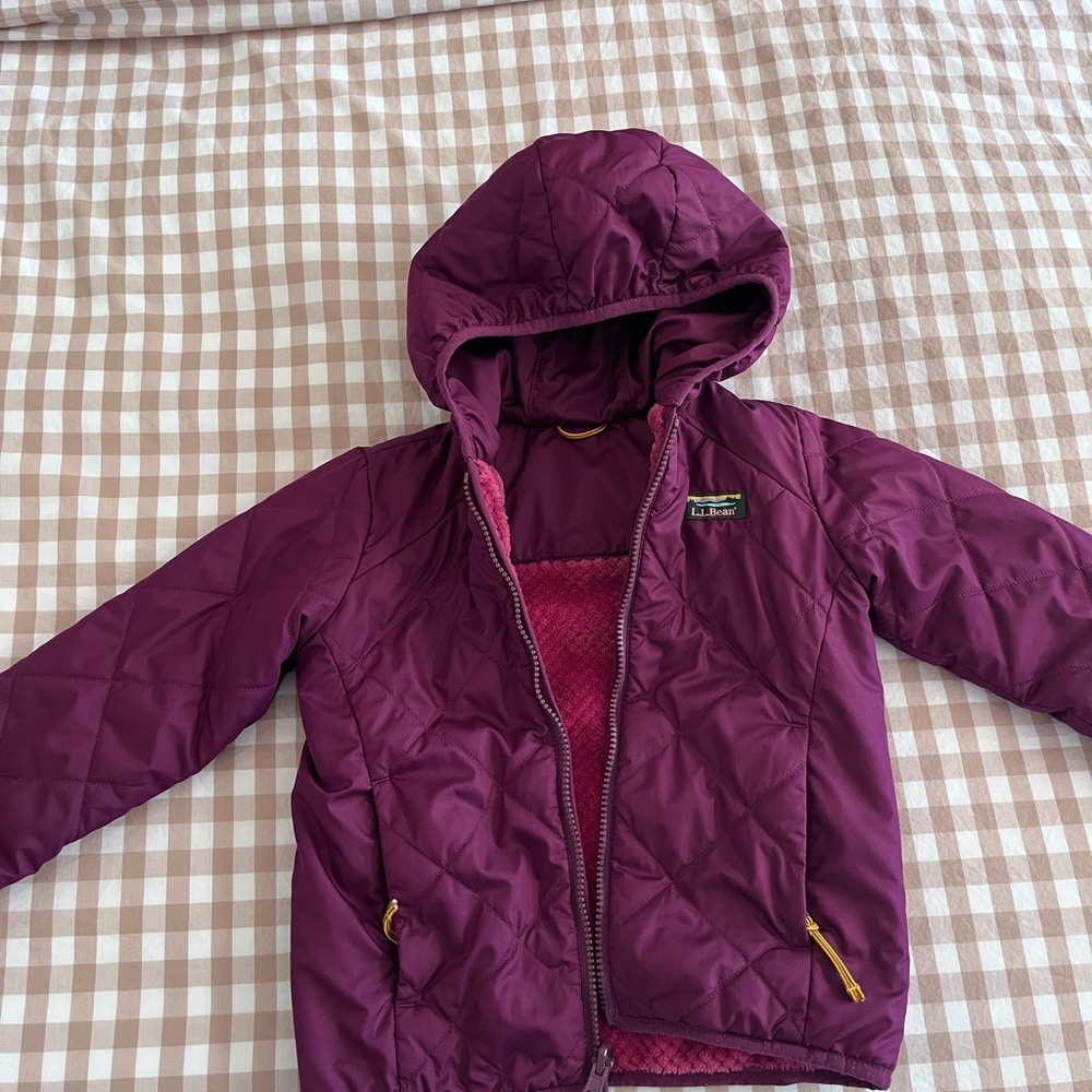 L.L. Bean Magenta Quilted Jacket with Pink Lining (reversible) Size 4